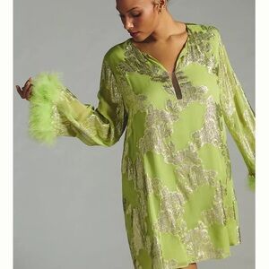 Anthropologie Shruti Sancheti Faux Feather Dress size small